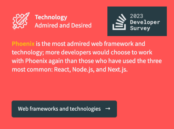 Phoenix 가 가장 사랑받는 Web framework 로 선정되었습니다